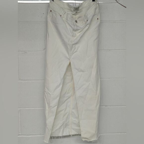 Rtr DL1961 Asra Low Rise Denim Maxi Skirt sz30 (10) High Front Slit Hem Solid - Picture 6 of 15